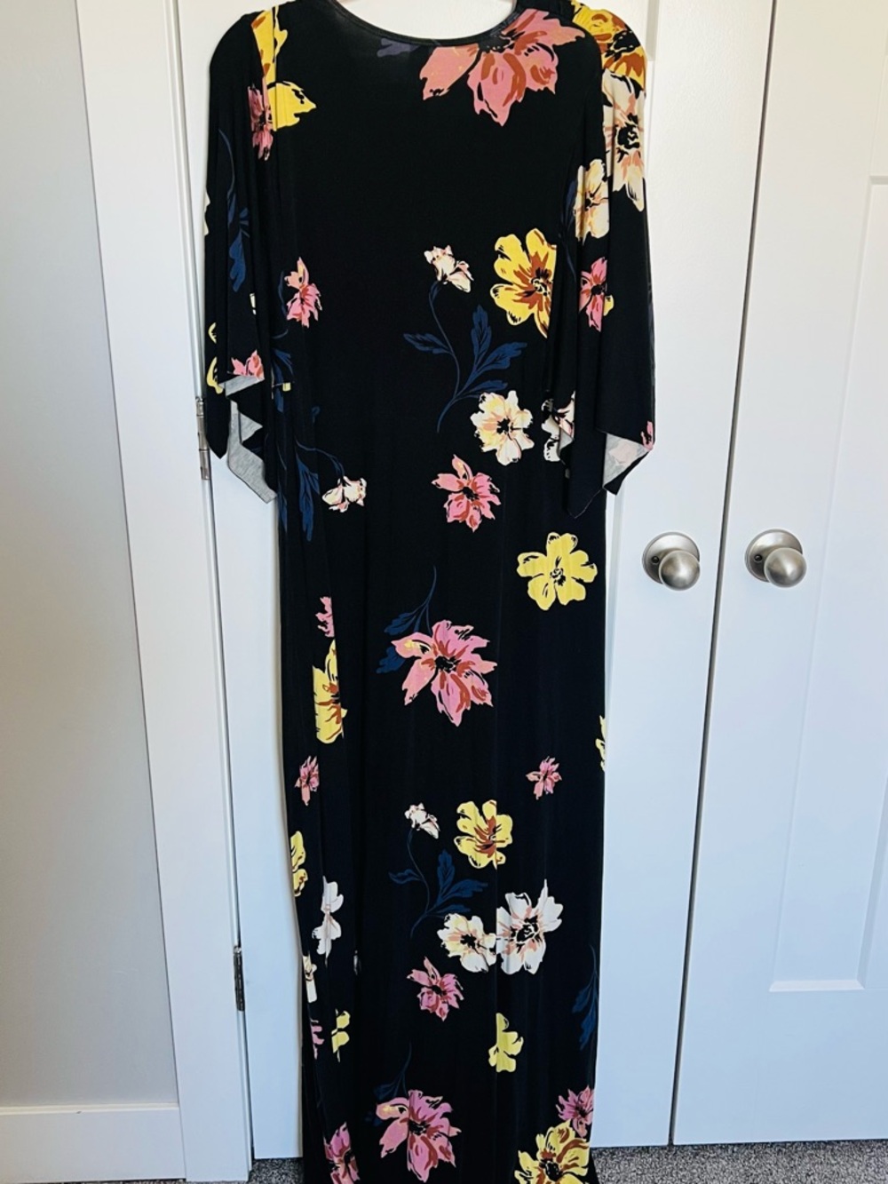 Rachel Pally Black Maxi Dress with Yellow & Pink Floral Print - Picture 5 of 5